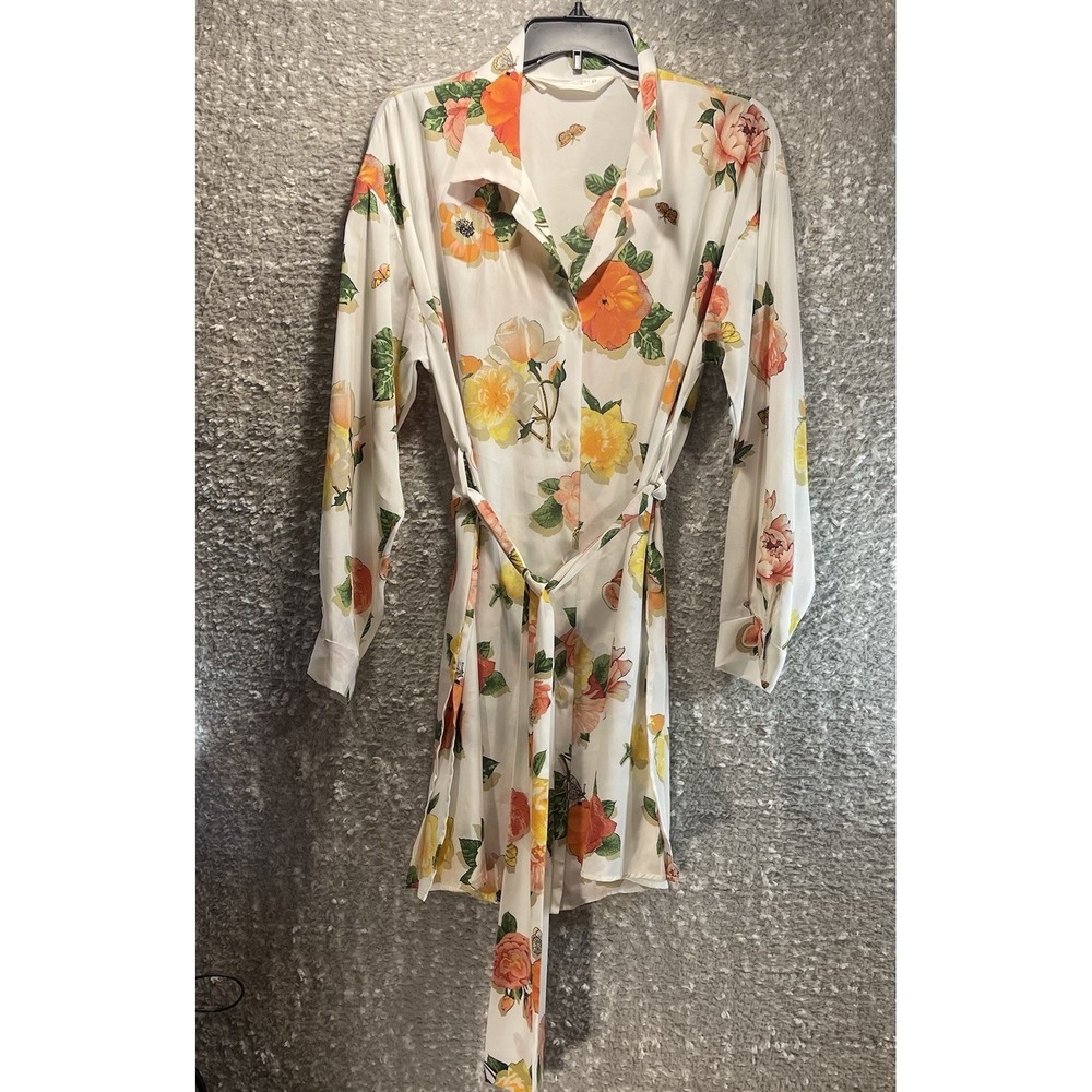 Victoria's‎ Secret Collection Floral Satin Floral Robe M  Preppy Polyester